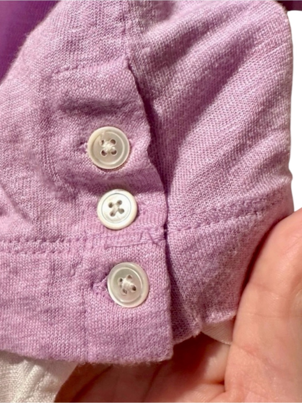 J. Jill Love Linen Tunic XL Lilac White Layered Hem 3/4 Sleeve - Picture 6 of 13